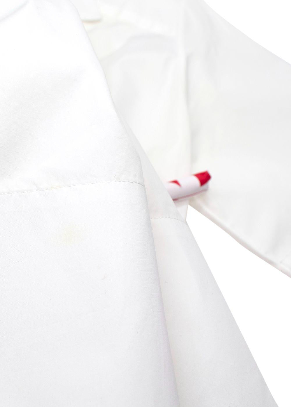 Rosie Assoulin White Obi Belted Shirt Dress
