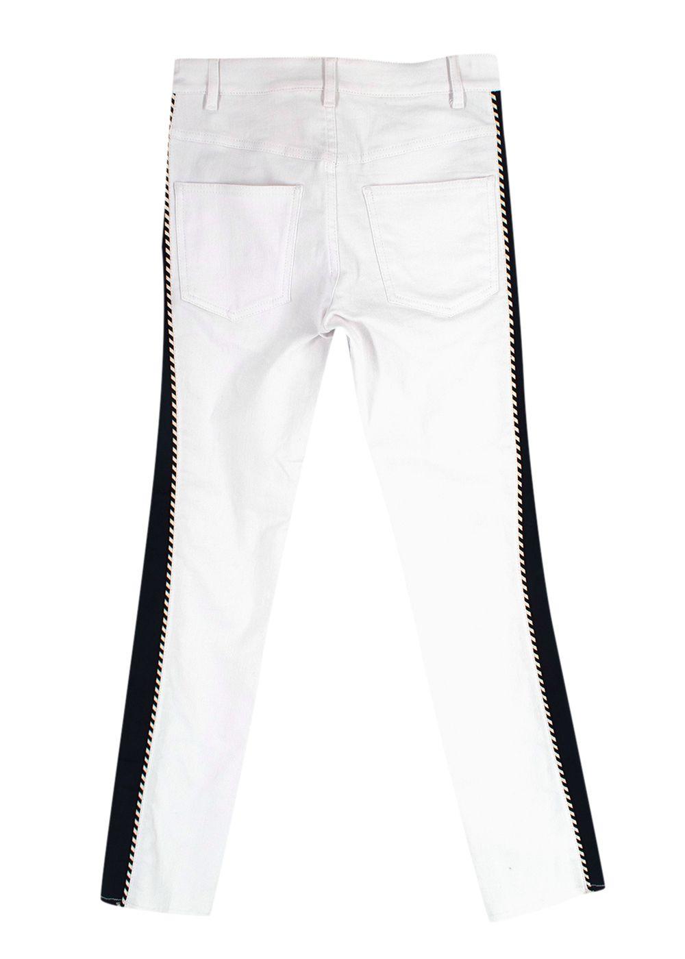 Isabel Marant White & Navy Slim Leg Jeans