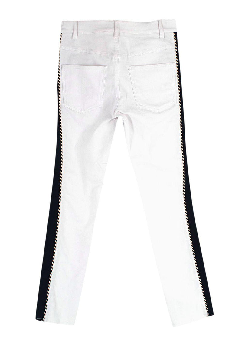 Isabel Marant White & Navy Slim Leg Jeans