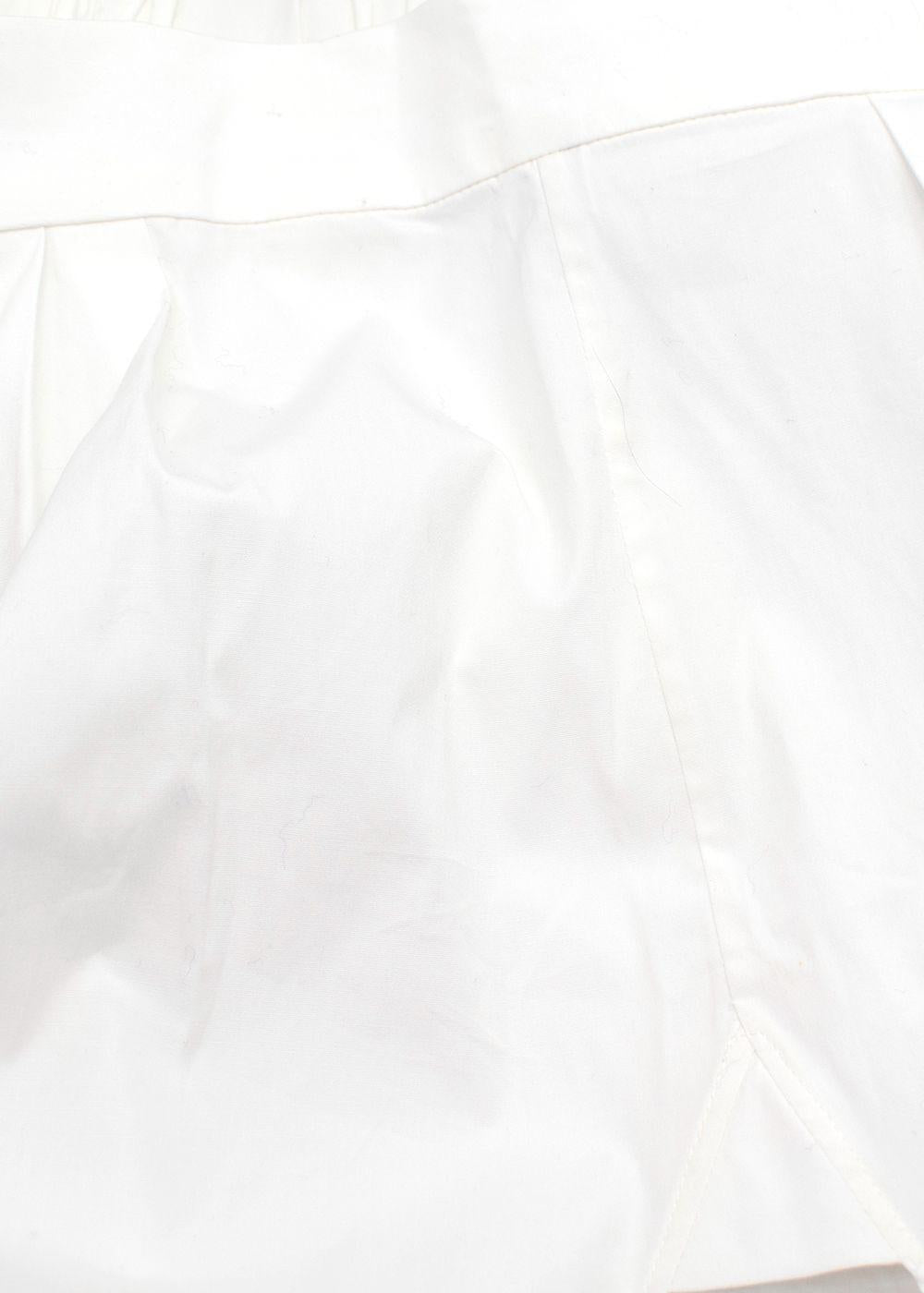 Oscar De La Renta White Pleated Mini Skirt