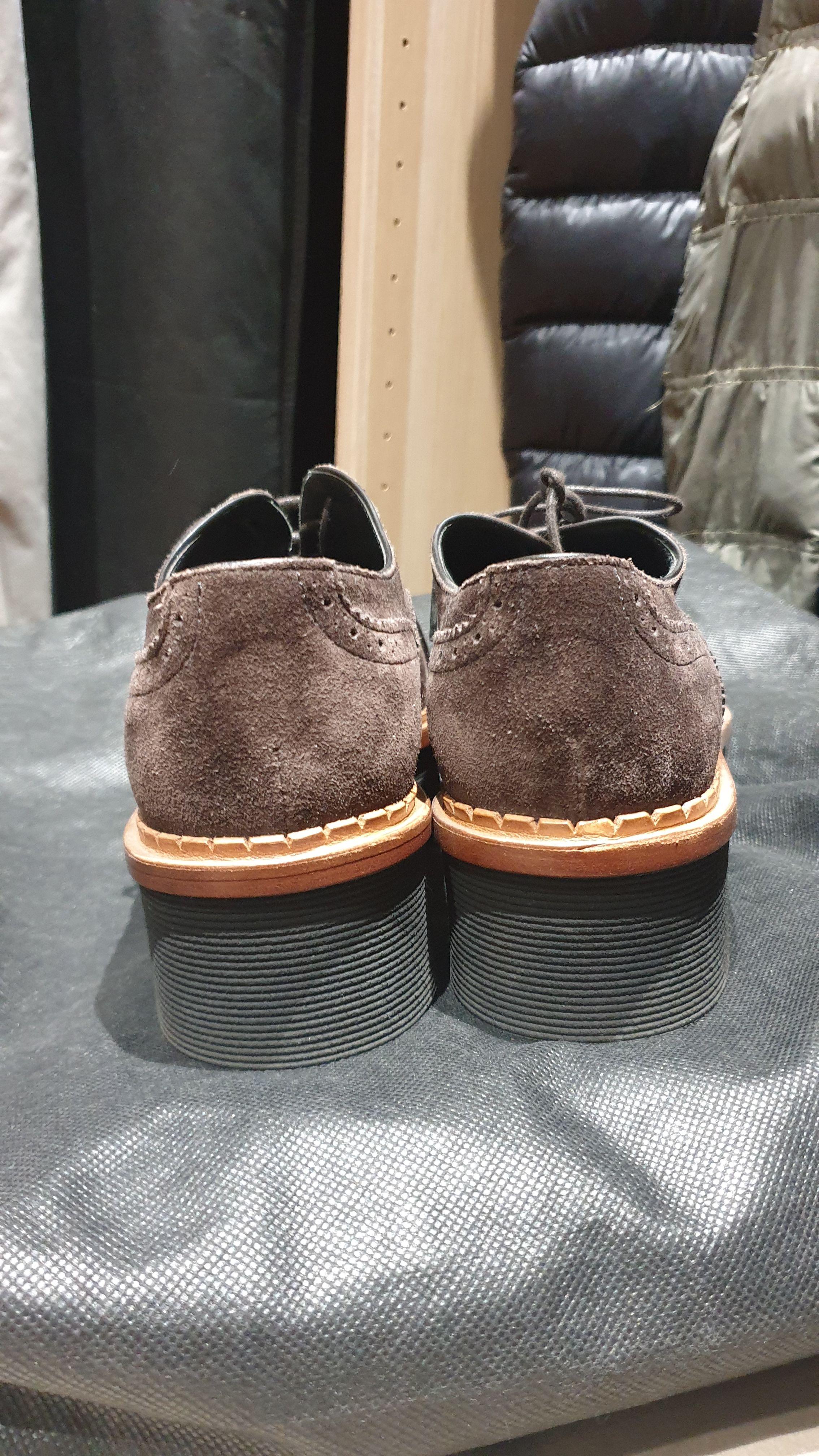 Brown Suede Platform Brogues