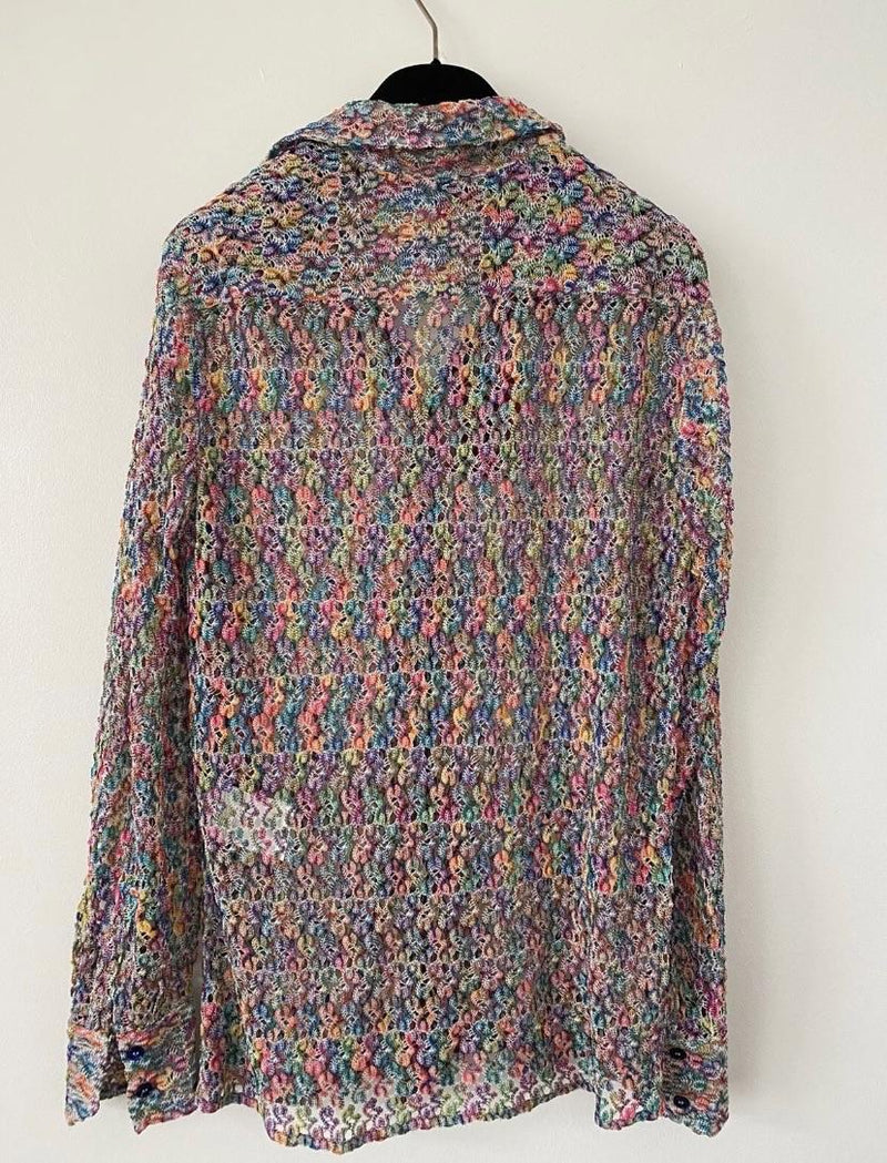 Missoni multicoloured crochet-knit shirt