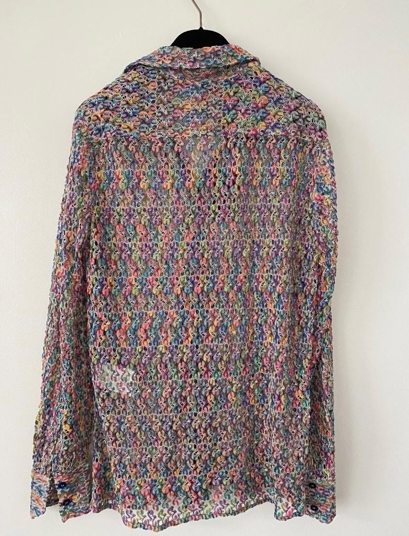 Missoni multicoloured crochet-knit shirt