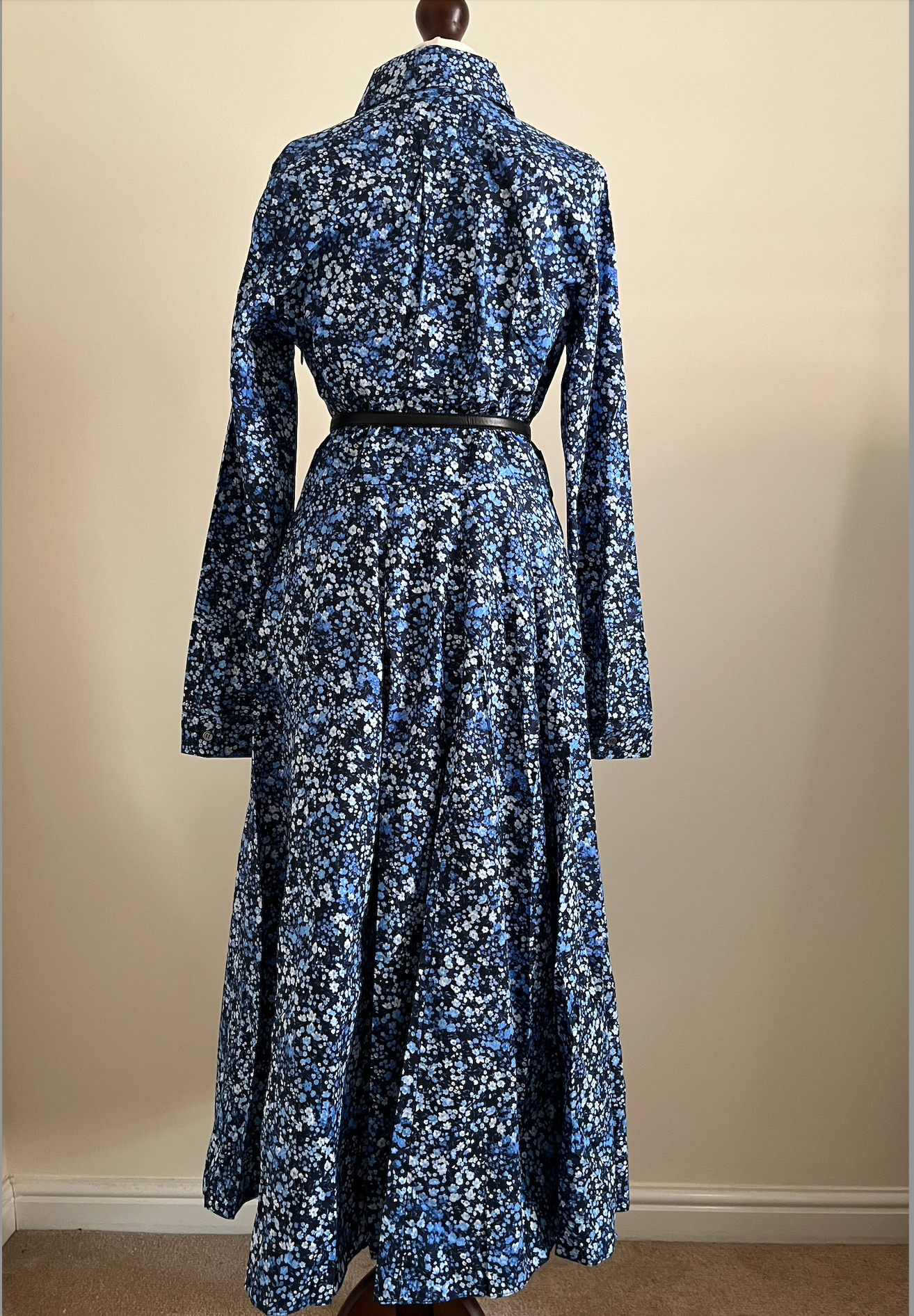Collection blue ditzy floral shirt-waister dress
