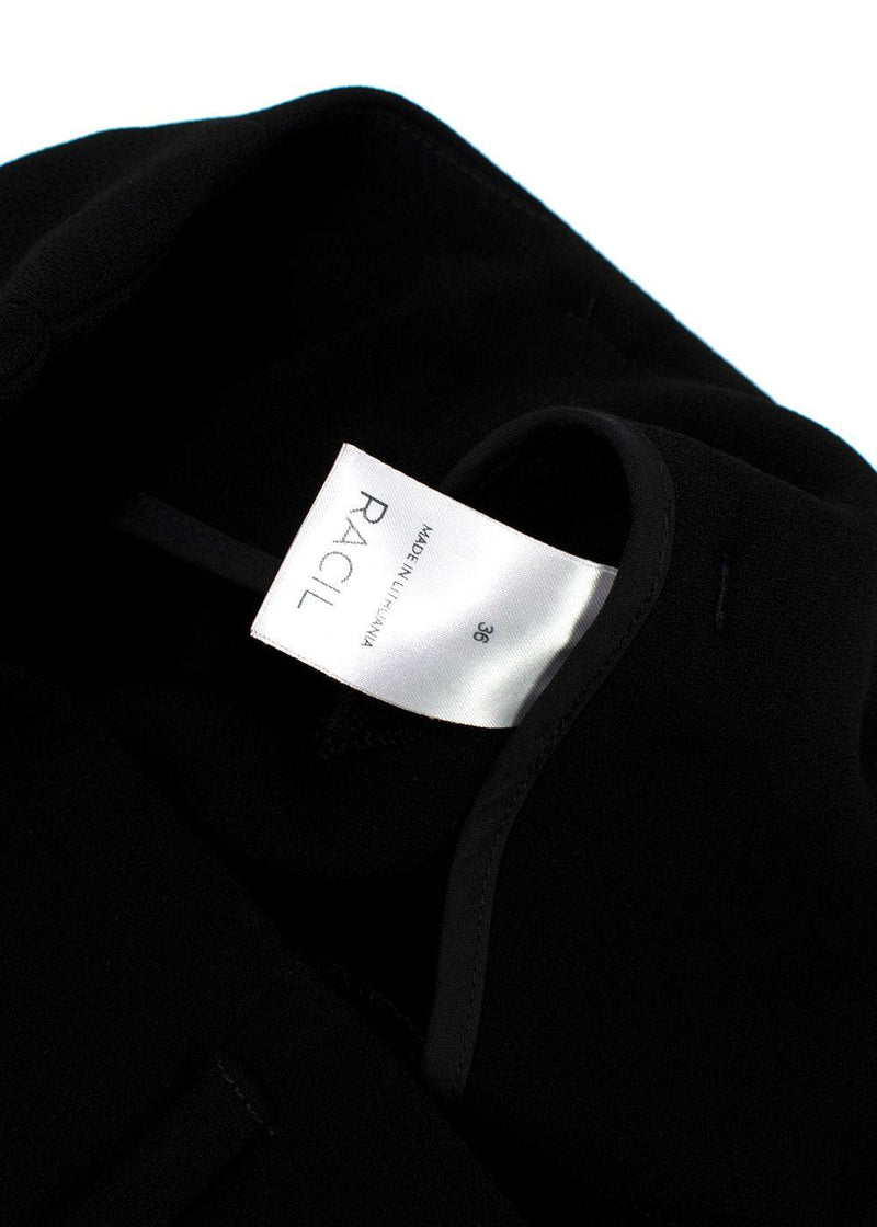 Racil Black High Rise Double Button Wide Leg Trousers