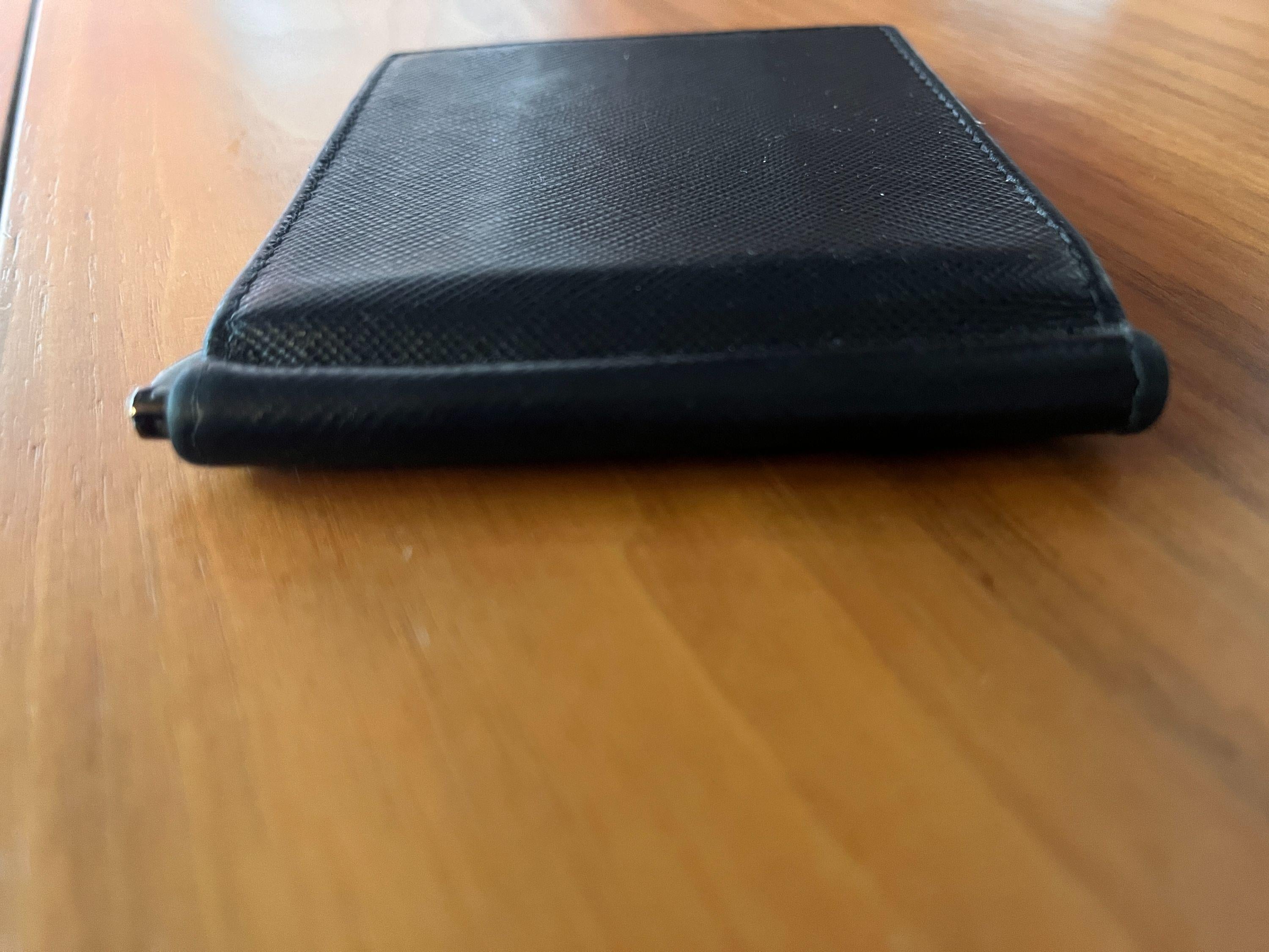 Black Saffiano leather compact wallet