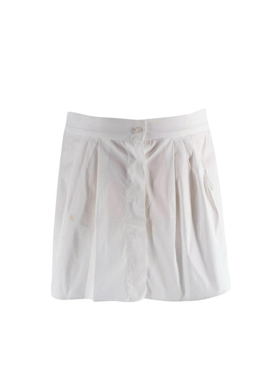 Oscar De La Renta White Pleated Mini Skirt