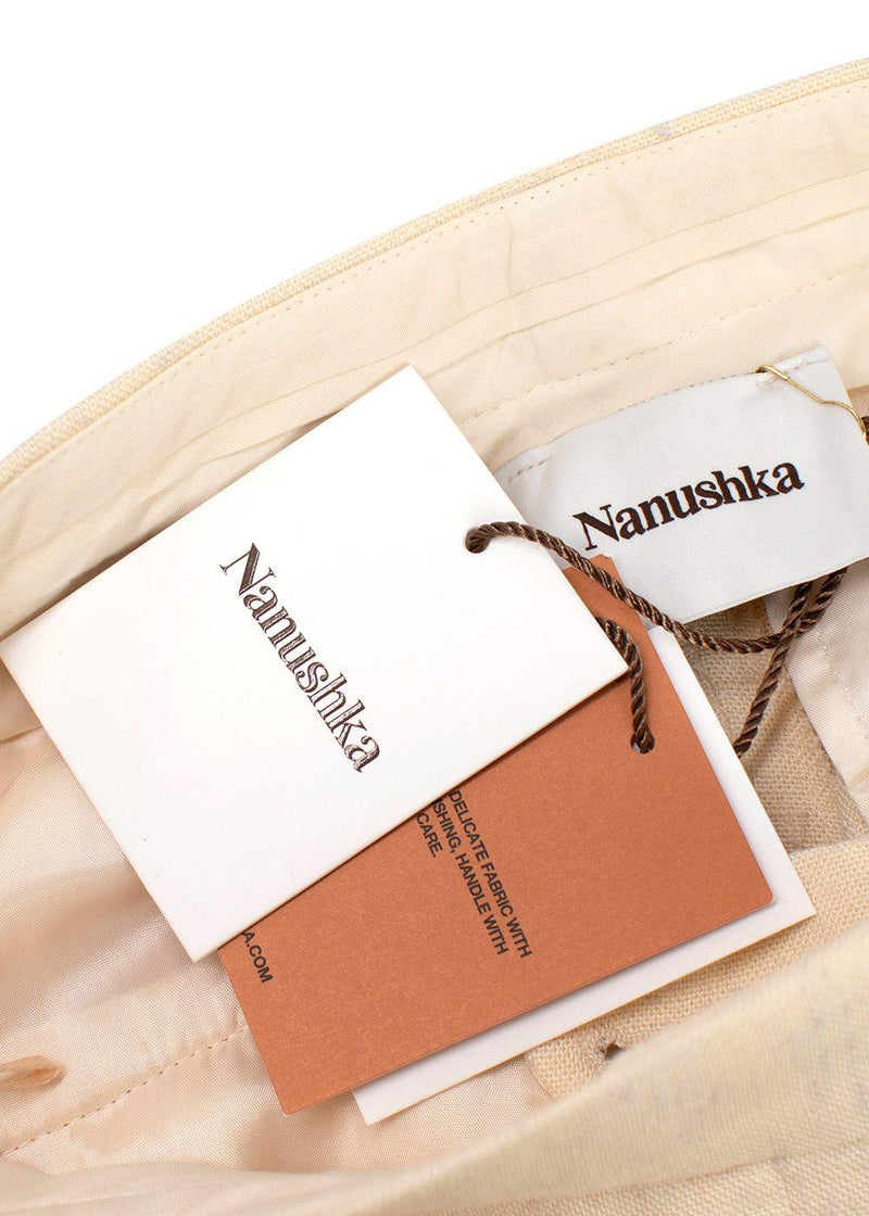 Nanushka Elaina Cream Wide Leg Trousers