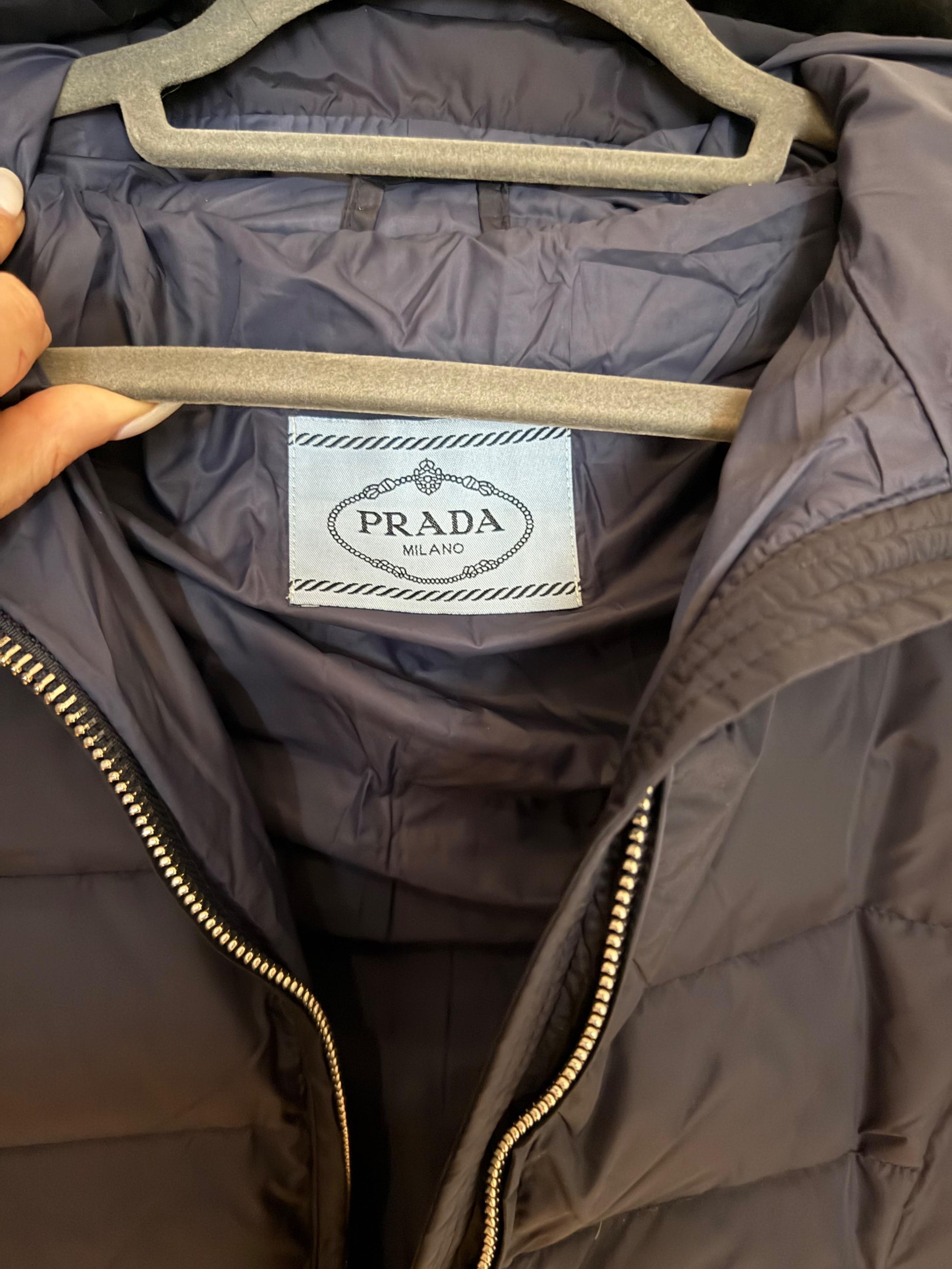 Prada Fur Trimmed Hood Puffer Coat