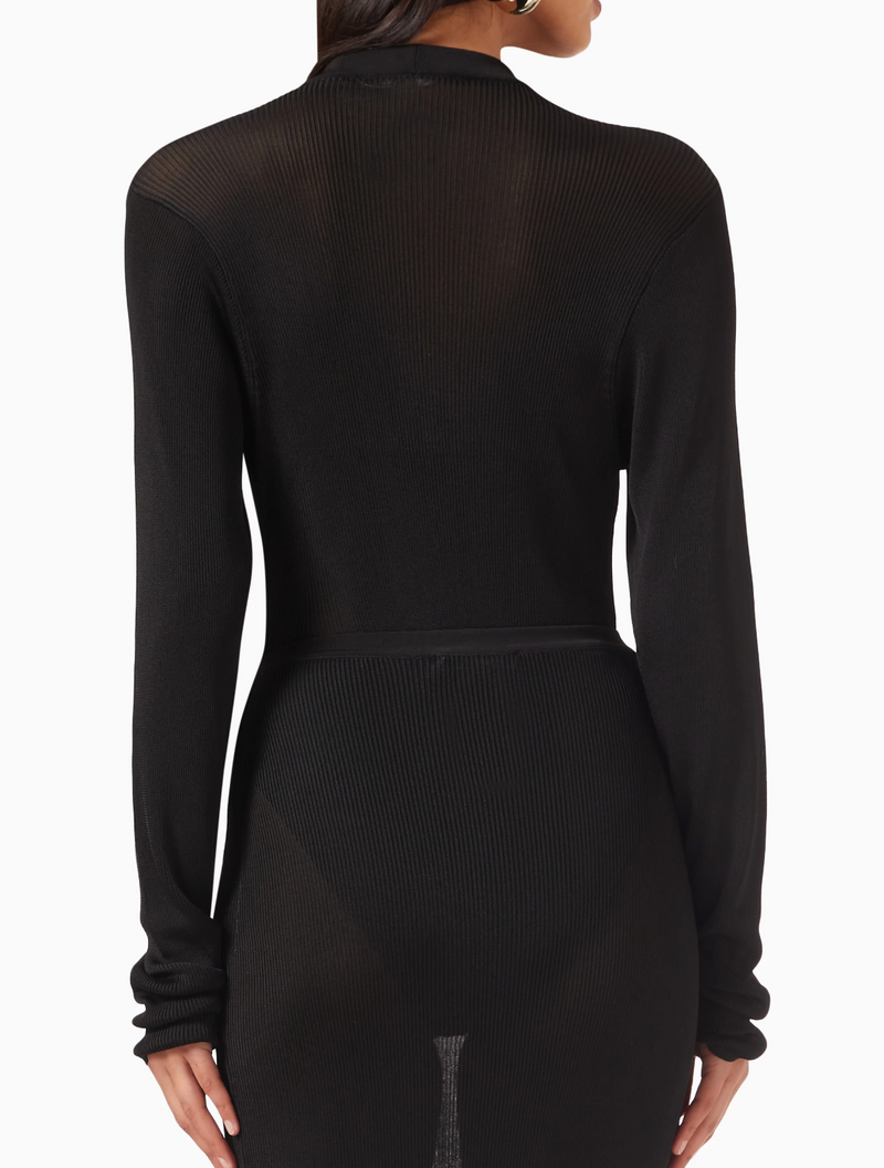 Nensi Dojaka Semi-Sheer Ribbed Bodysuit