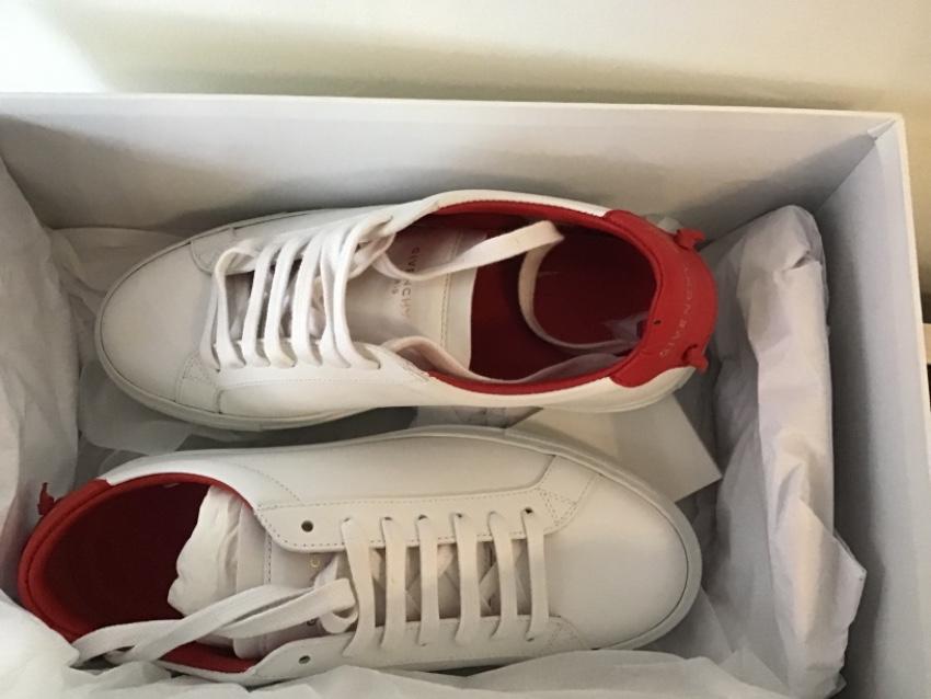 Givenchy White & Red Urban Street Sneakers