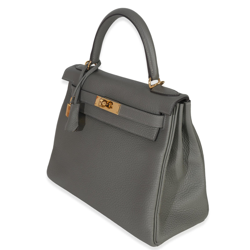Hermès Kelly 28 Gris Meyer Clemence GHW