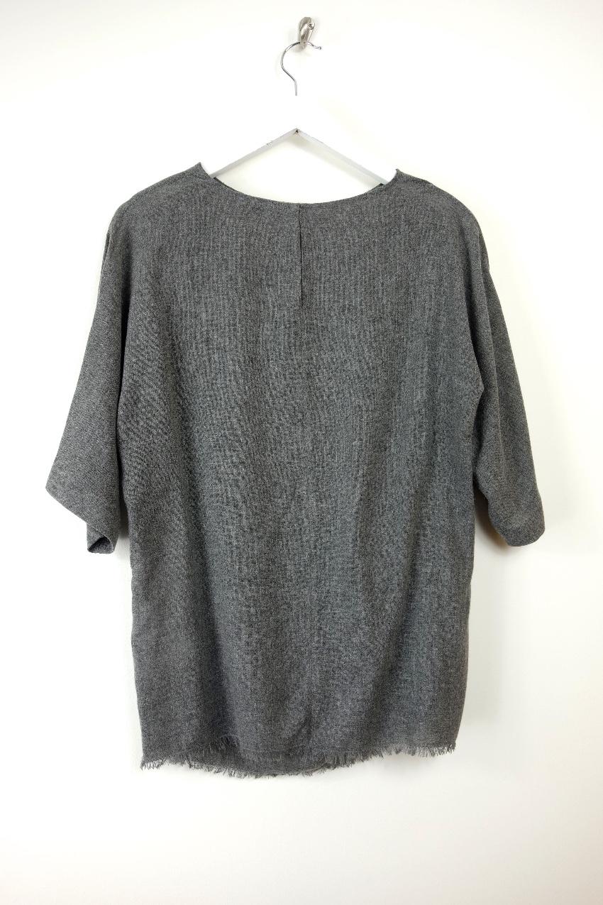 Bimba Y Lola Grey Ruched Oversize Top