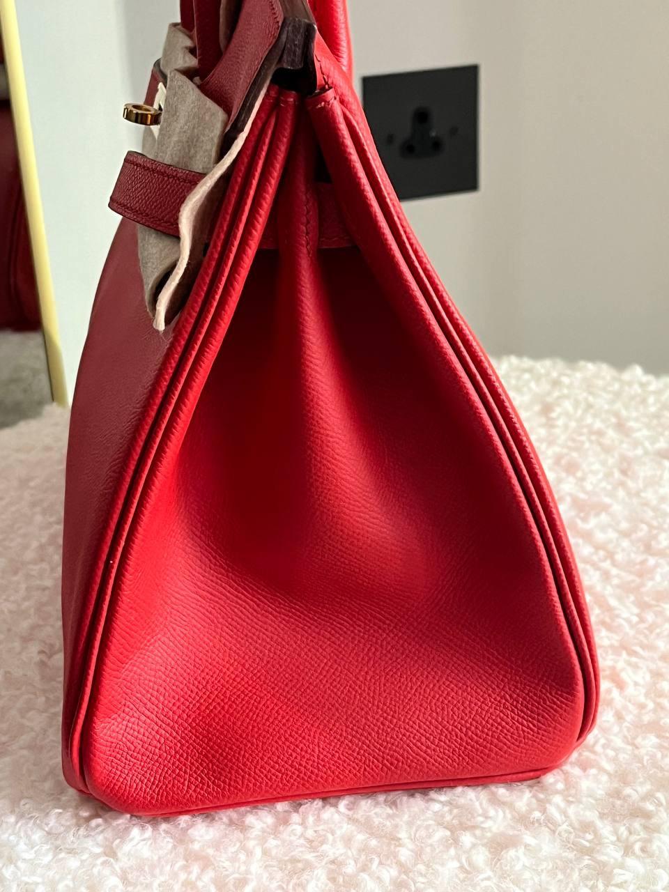 Hermes Birkin 30 Retourne in Rouge Tomate Epsom Leather with Gold Hardware