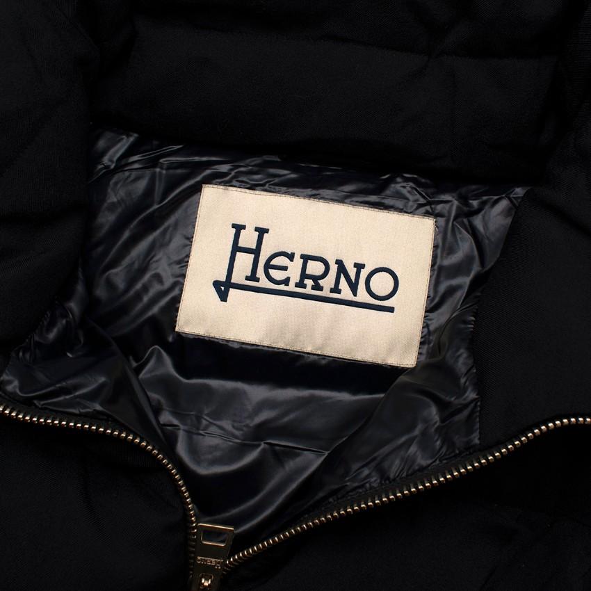 Herno Black Twill Padded Quilted Jacket