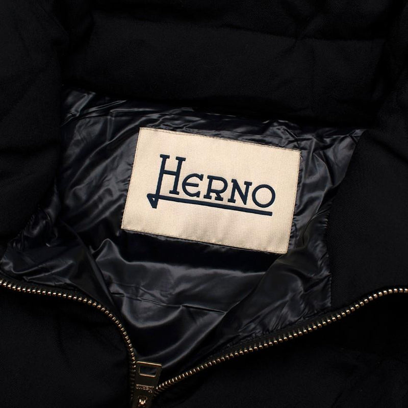 Herno Black Twill Padded Quilted Jacket