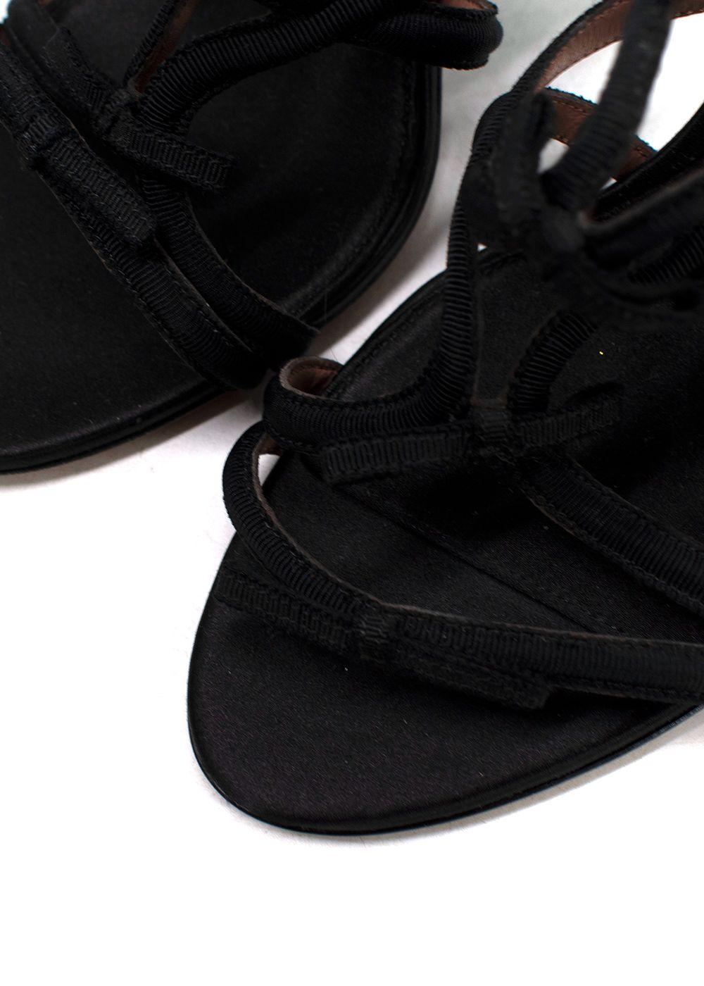 Tabitha Simmons Black Bowrama Caged Heels