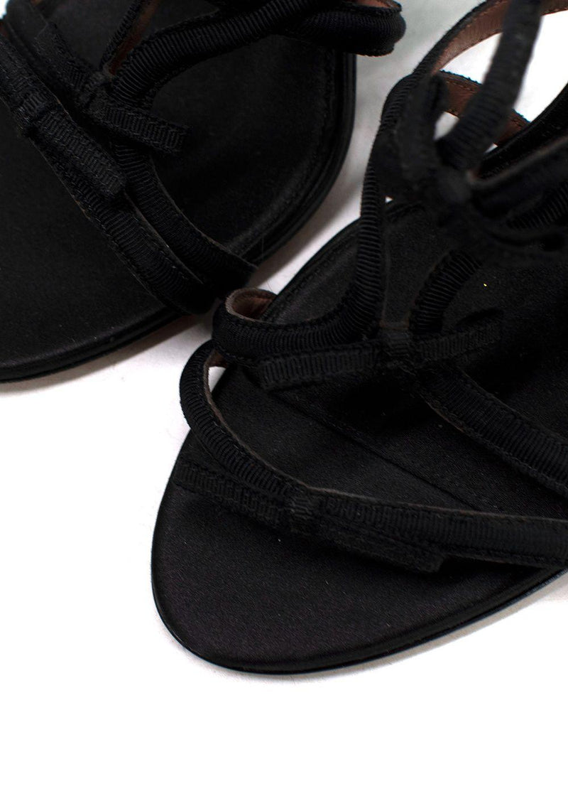Tabitha Simmons Black Bowrama Caged Heels