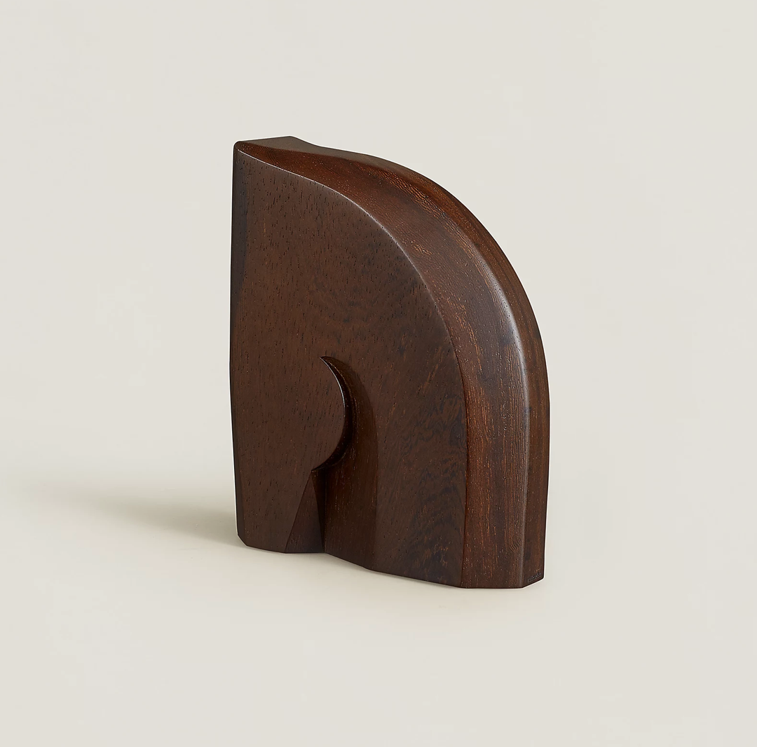 Hermés Alezan Solid Cassia Wood Bookend Set