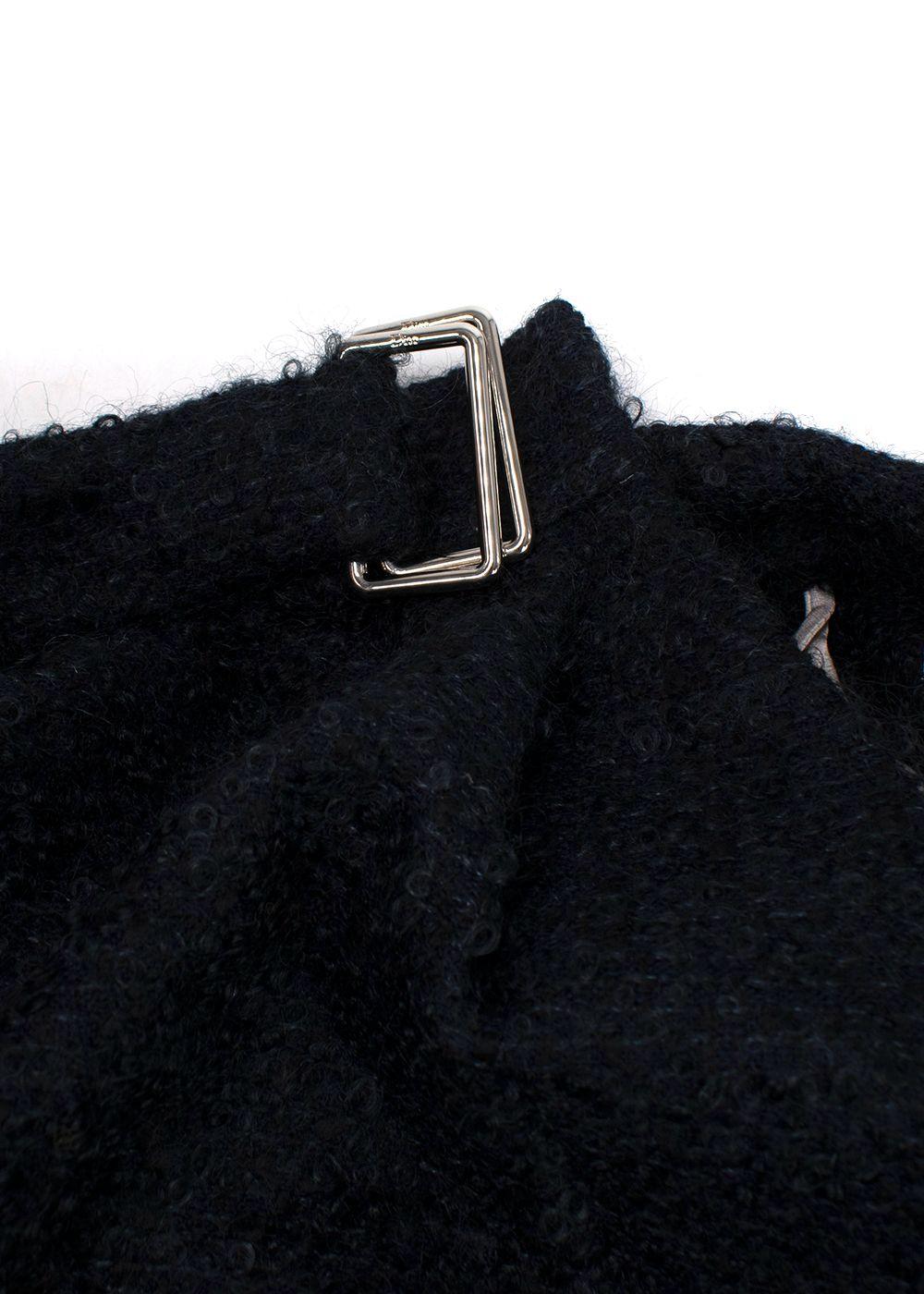 Dior Navy Mohair-blend Belted Skirt