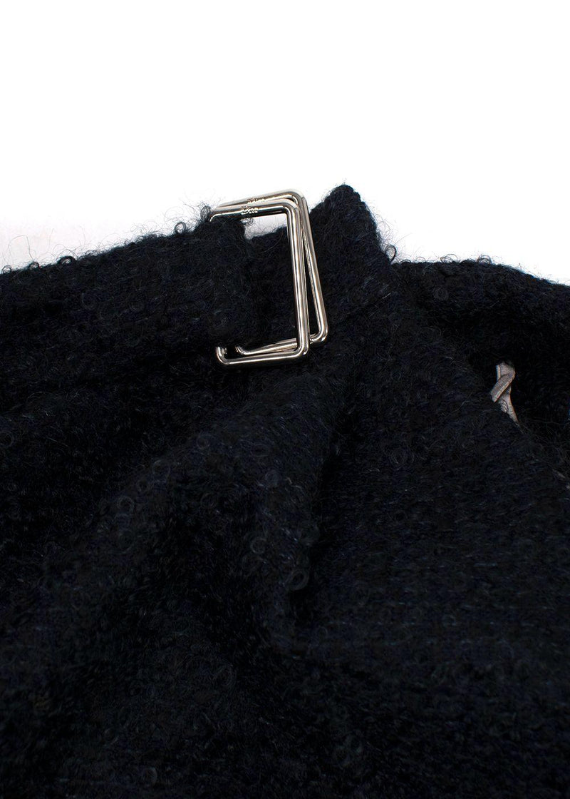 Dior Navy Mohair-blend Belted Skirt