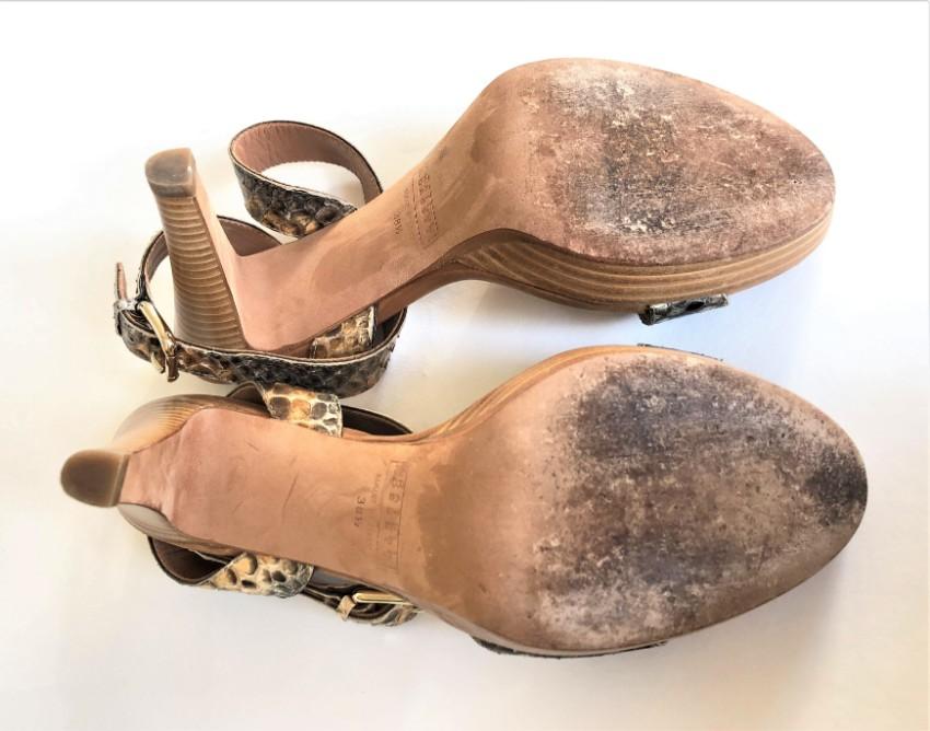 Fratelli Rossetti python-effect leather platform sandals