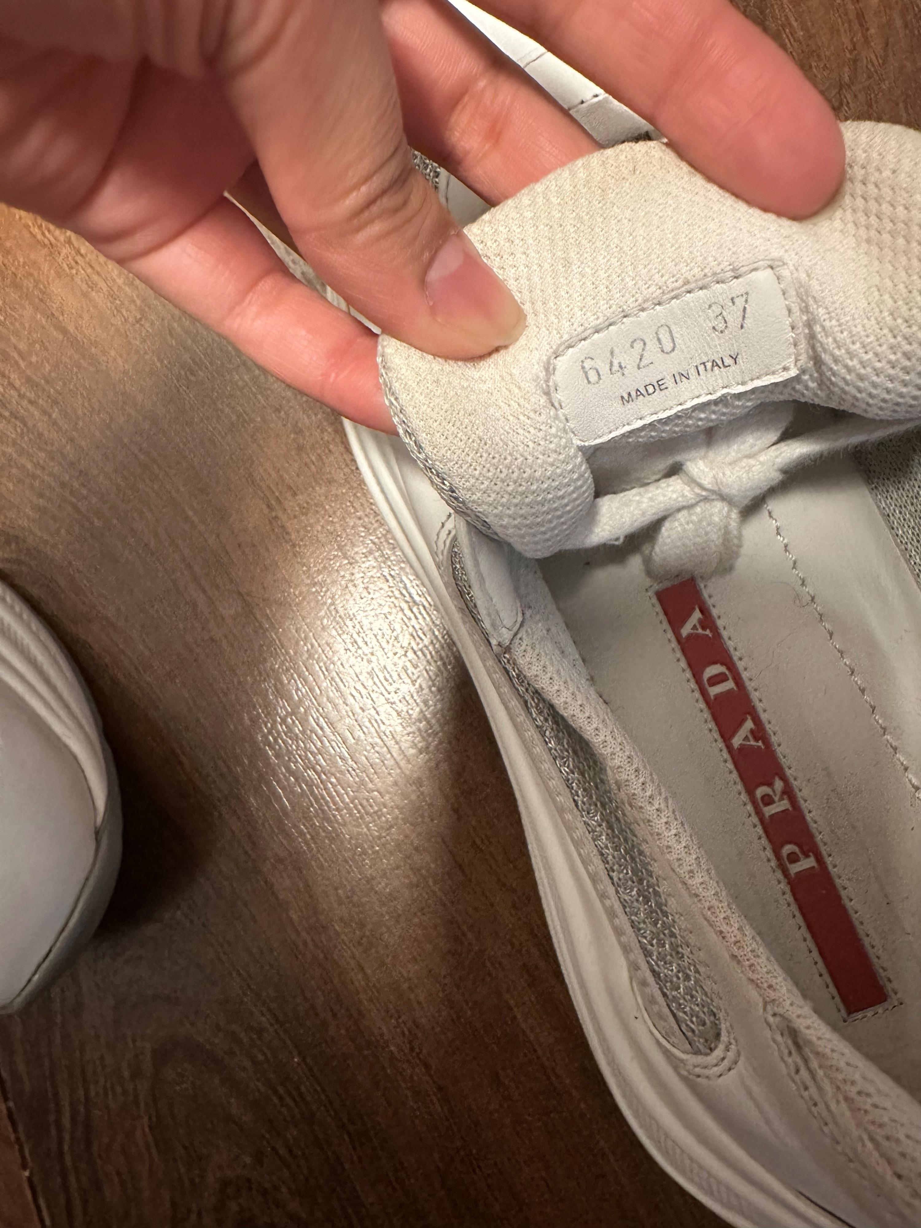 Prada White Americas Cup Soft Trainers