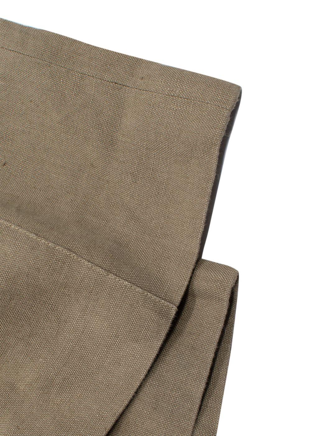Celine Green Velcro Wide Leg Linen Trousers