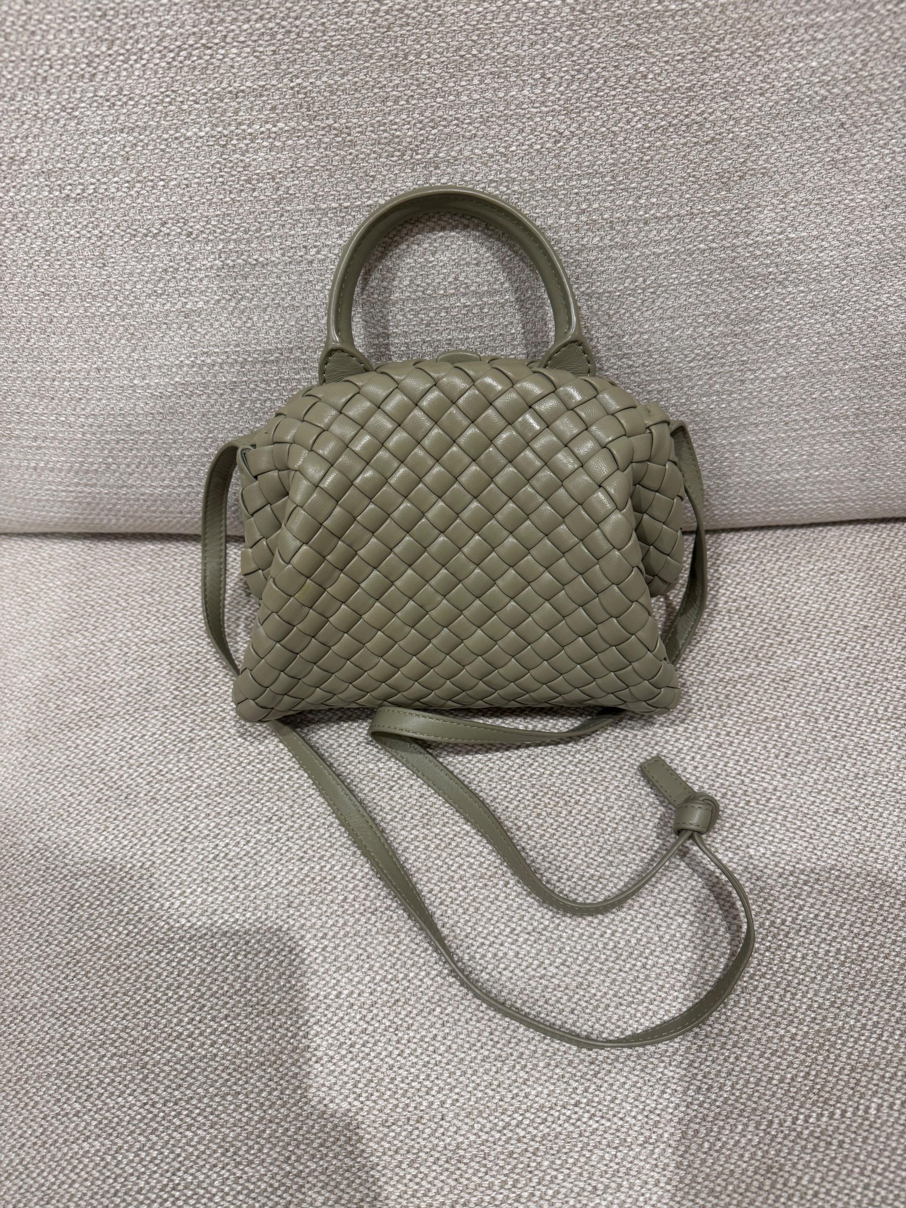Bottega Veneta Mini Khaki Lambskin Satchel