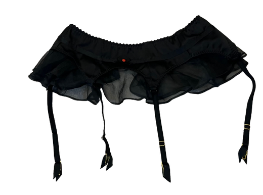 Agent Provocateur Black Silk Suspender Belt