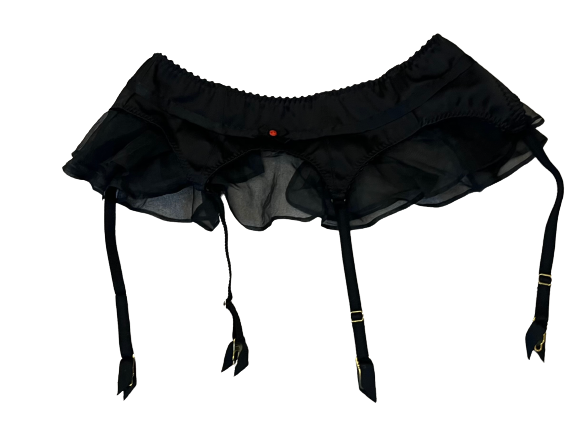 Agent Provocateur Black Silk Suspender Belt