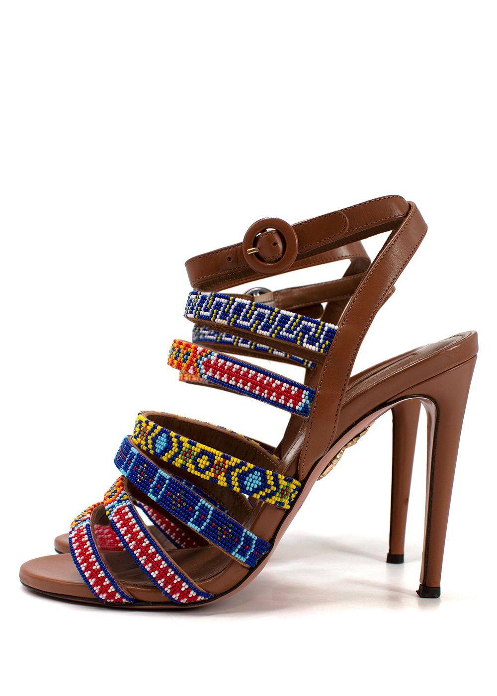 Aquazzura Beaded Strap Heels