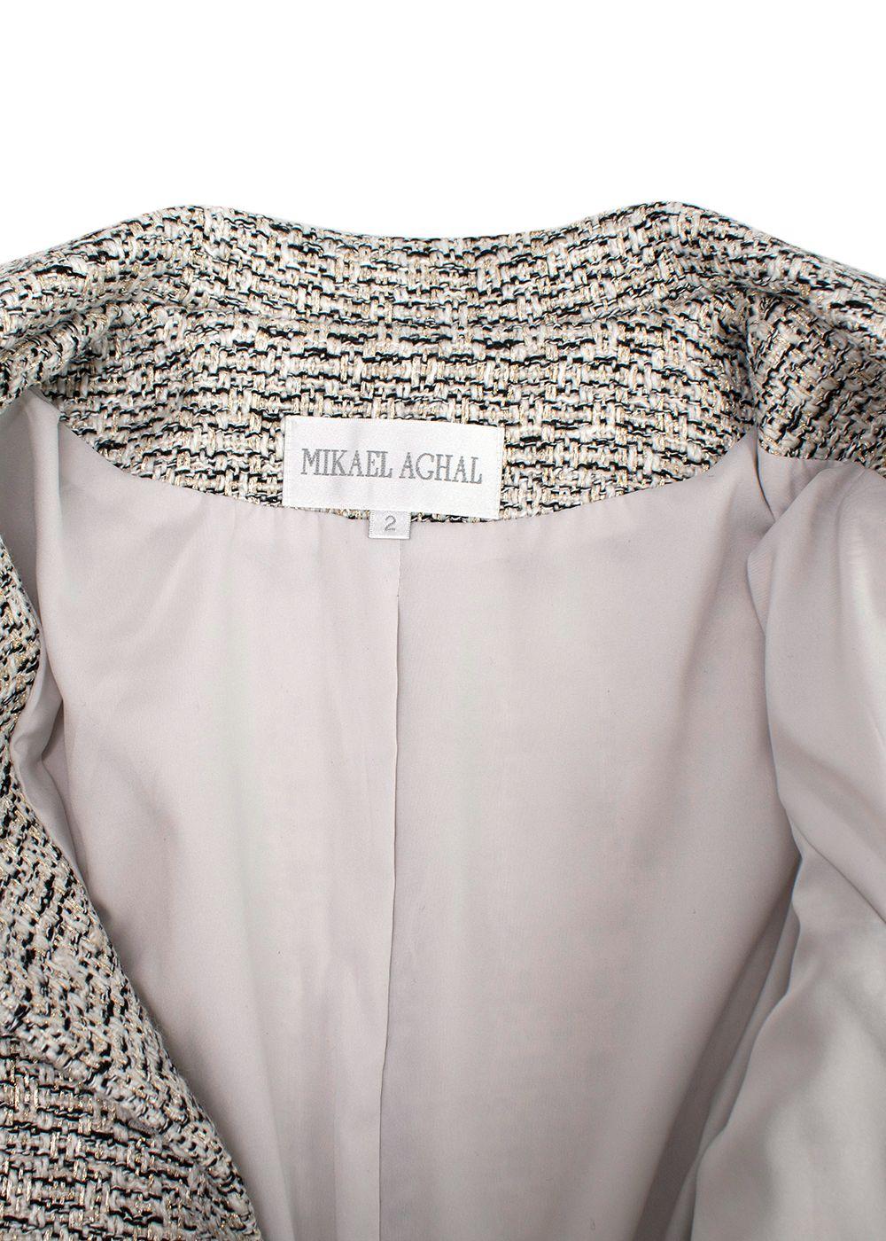 Mikael Aghal Grey Tweed Jacket and Pencil Skirt