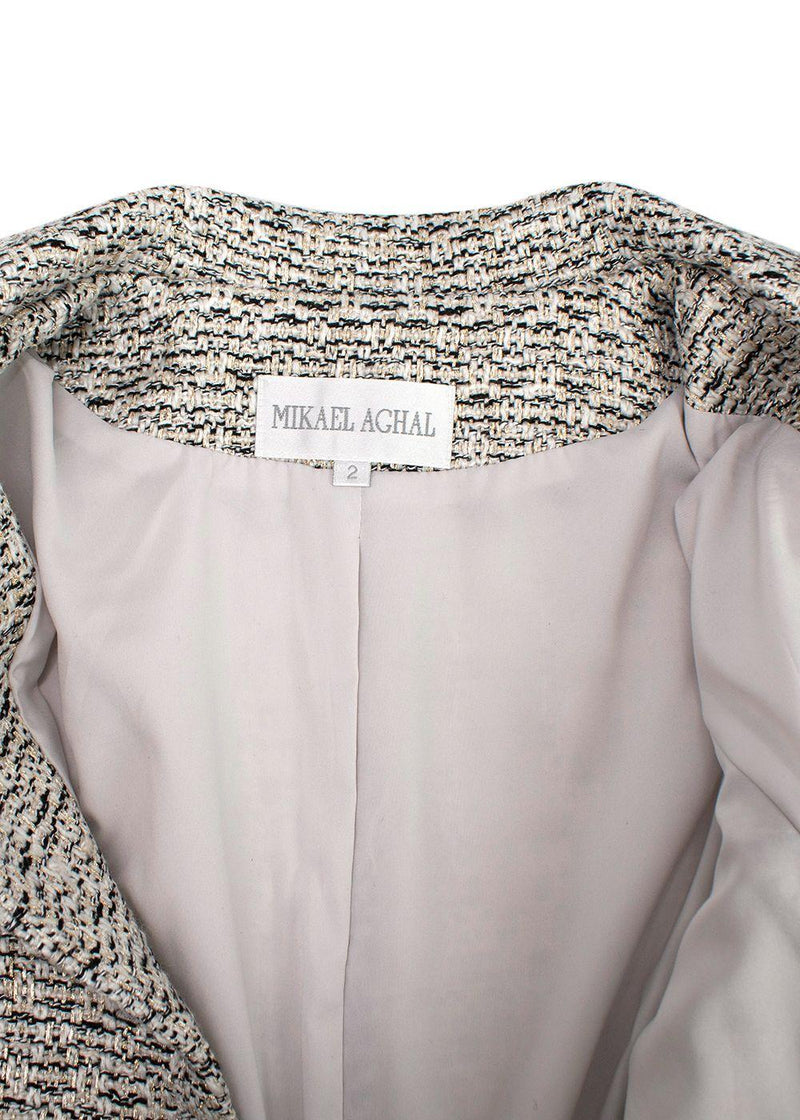 Mikael Aghal Grey Tweed Jacket and Pencil Skirt