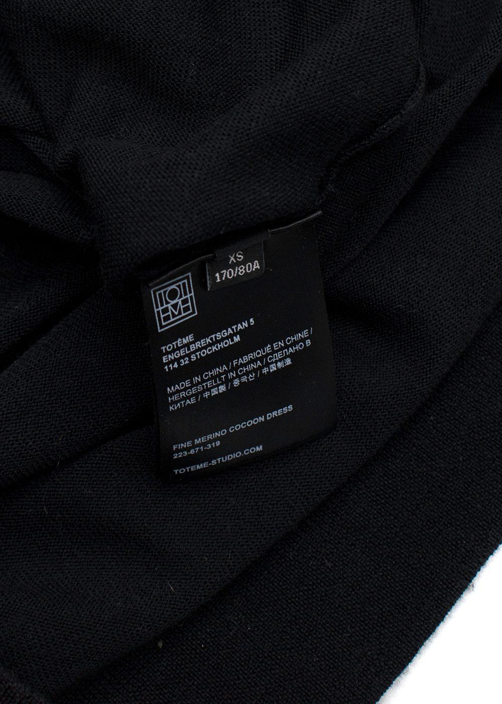 Toteme Black Wool Cocoon Maxi Dress
