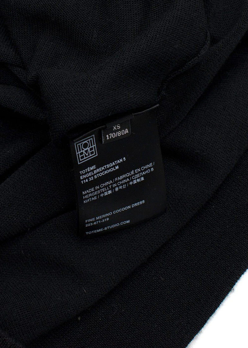 Toteme Black Wool Cocoon Maxi Dress