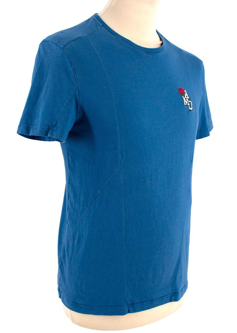 Blue Embroidered Logo T-shirt