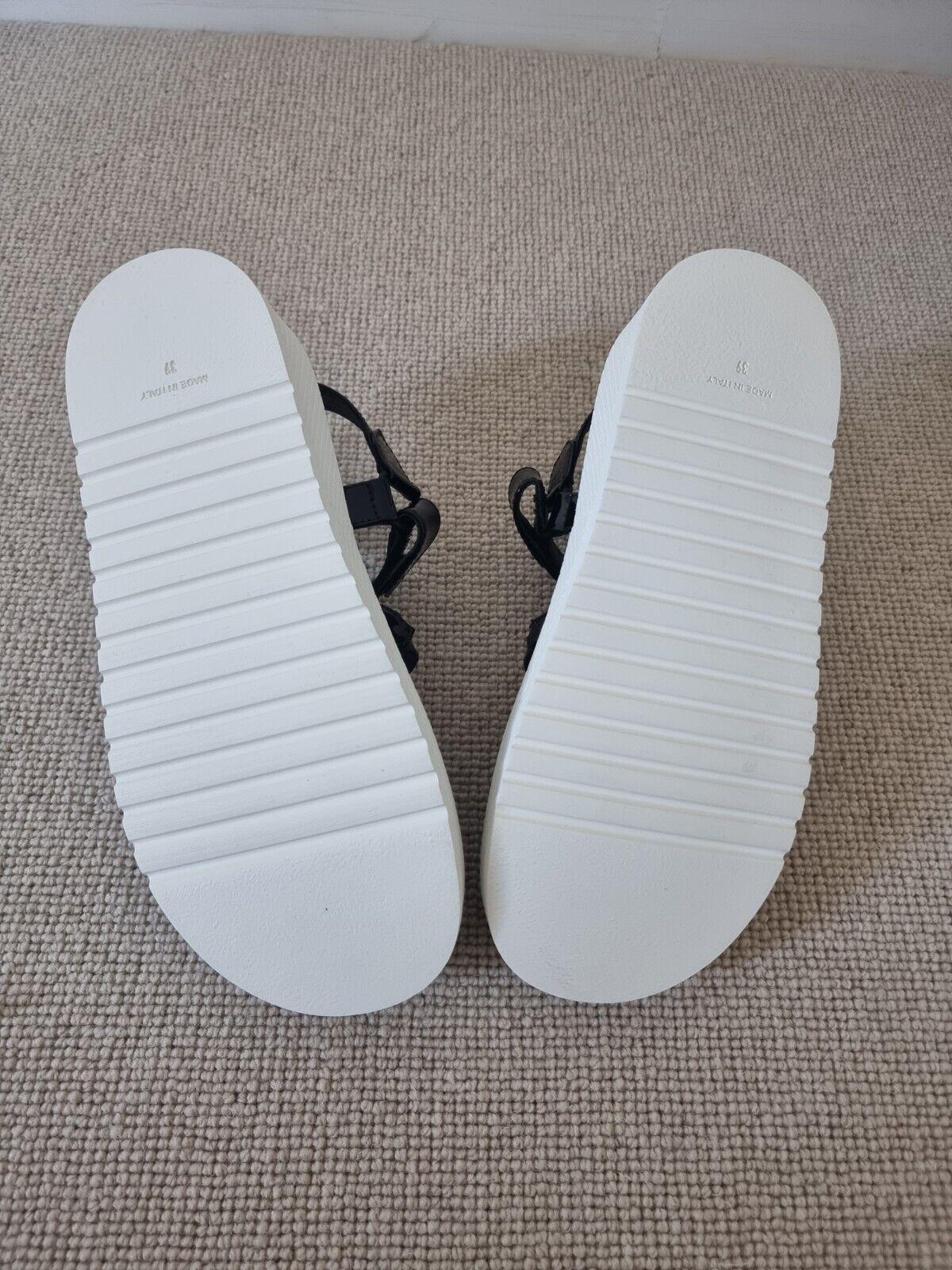 Chanel Black Patent Dad Sandals