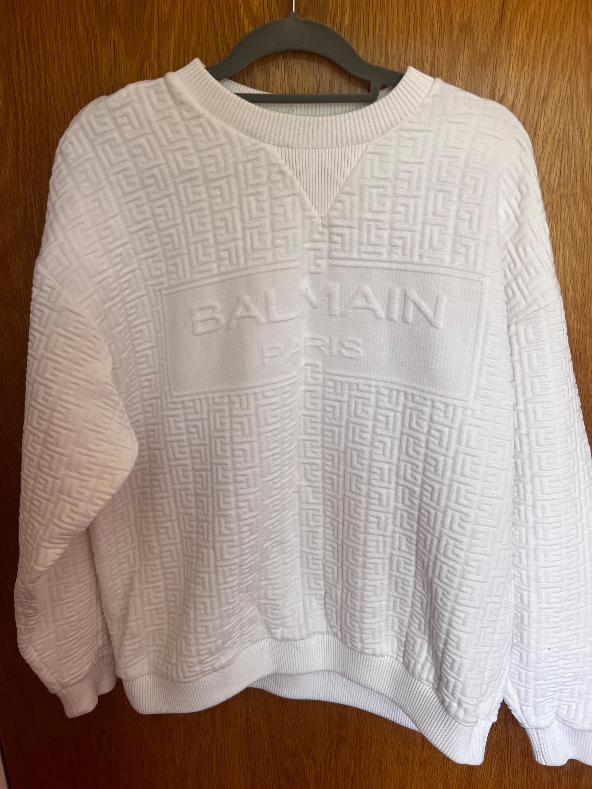 White Embossed Logo Monogram Sweatshirt