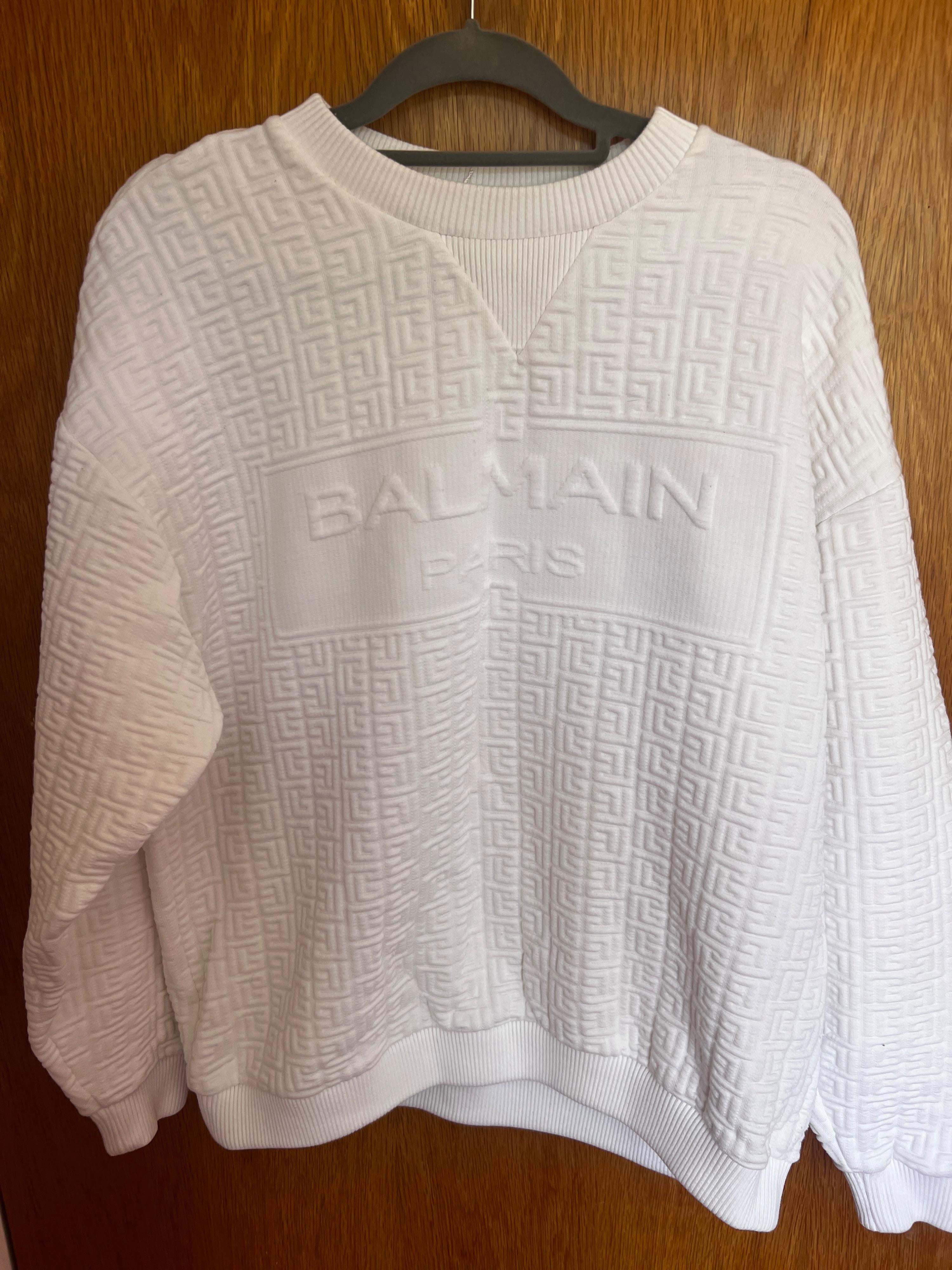 White Embossed Logo Monogram Sweatshirt