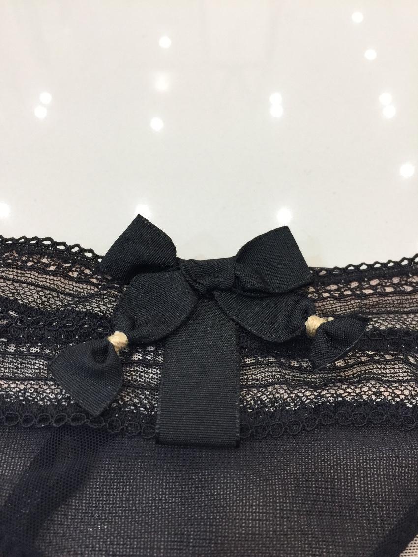 Chantal Thomass Black & Nude Tulle Thong