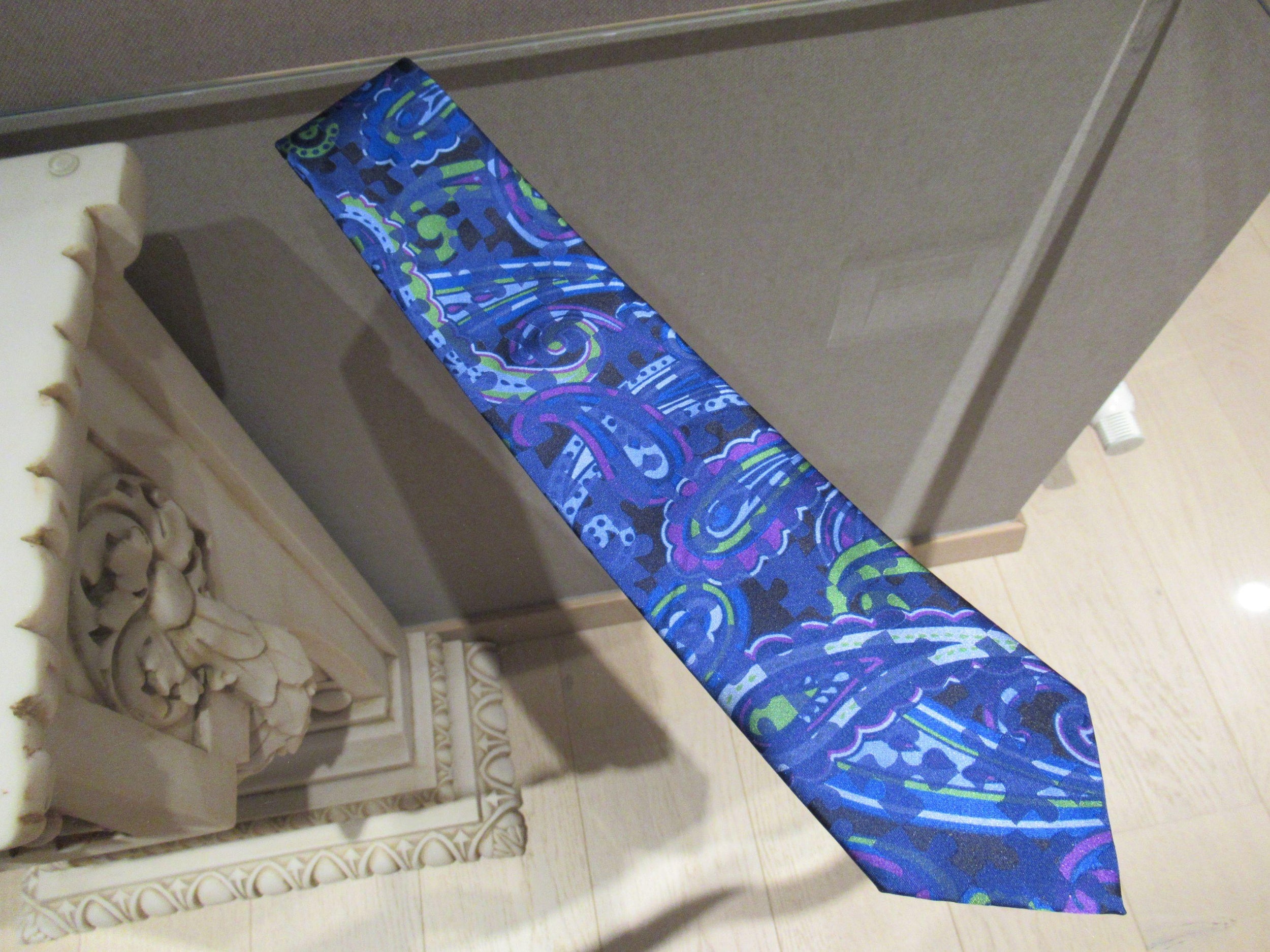 Etro blue Paisley Silk Tie
