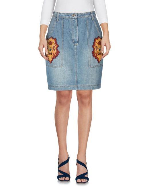 Manoush Denim Tiger Patch Skirt