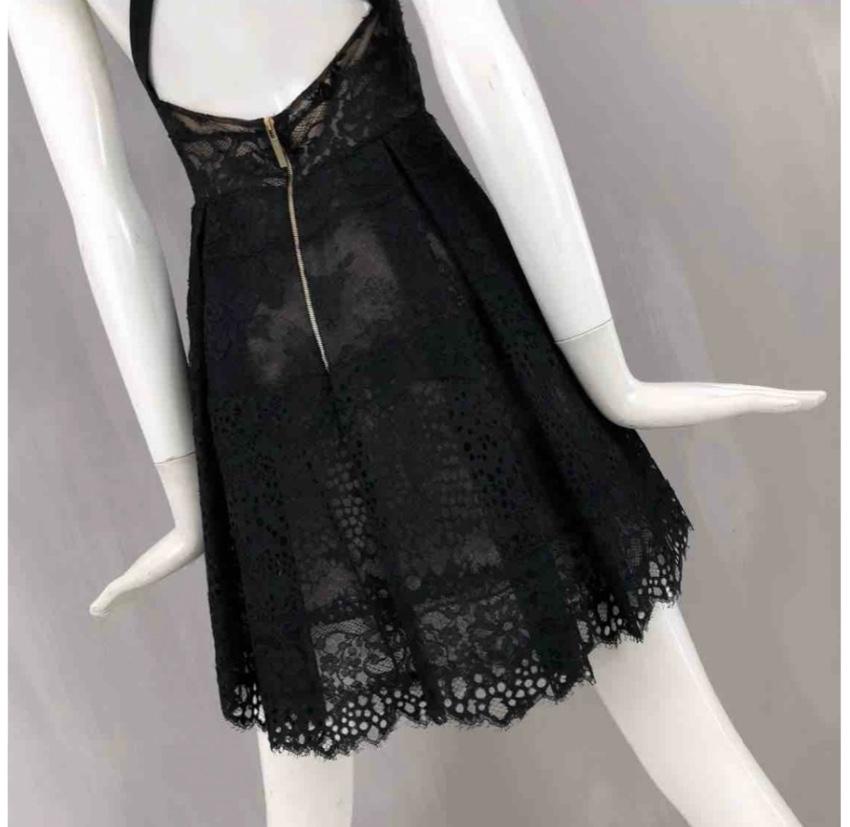 Black Lace Halterneck Mini Dress