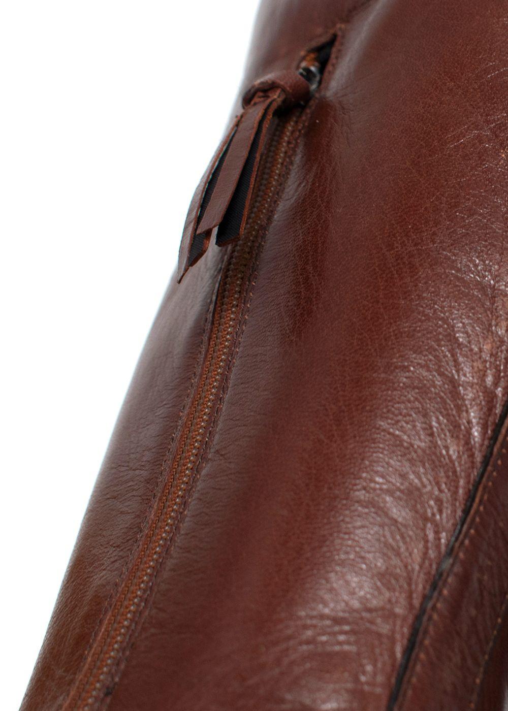 Miu miu Brown Leather High-Heel Knee Boots