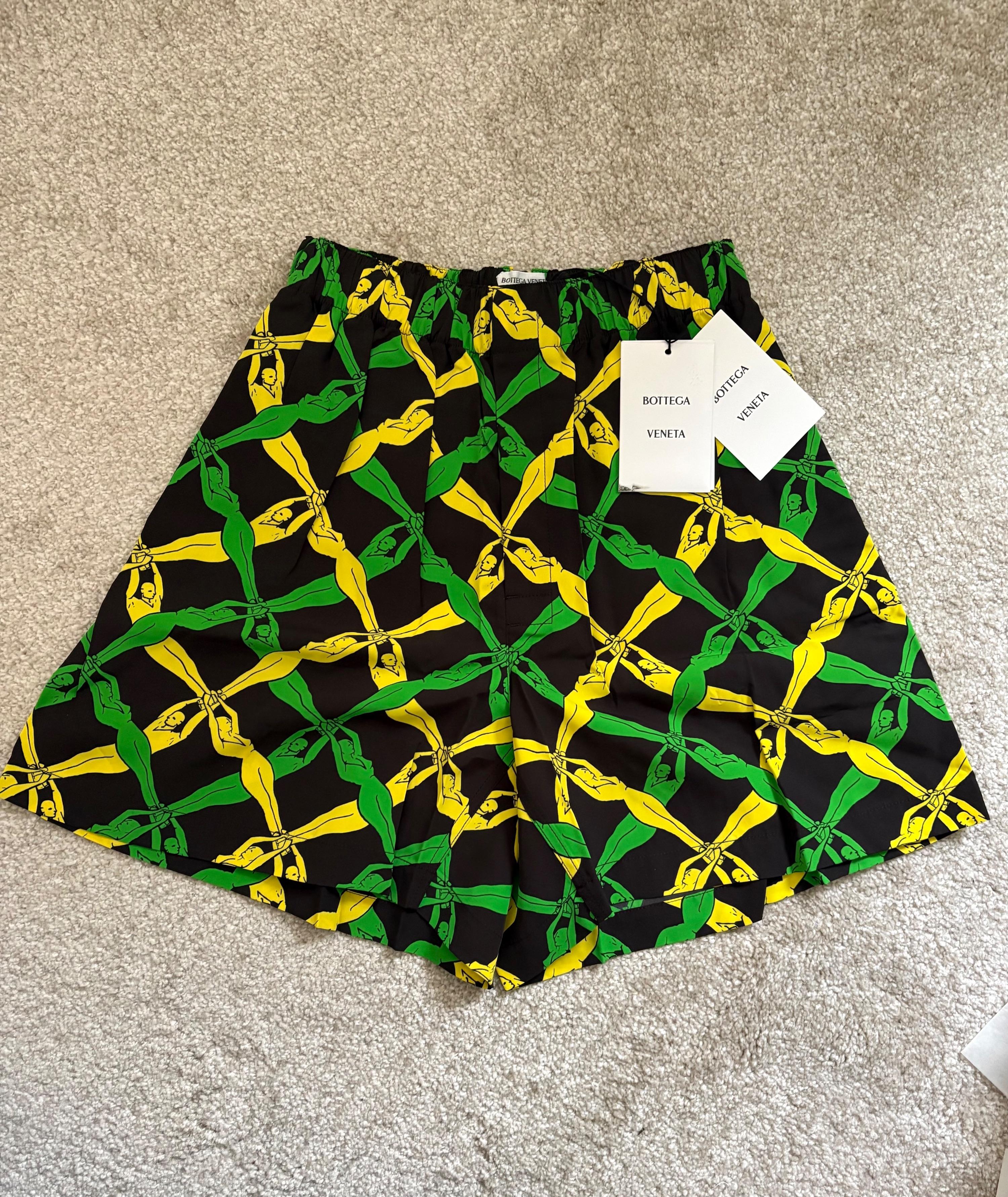 Bottega Veneta Printed High Waist Shorts