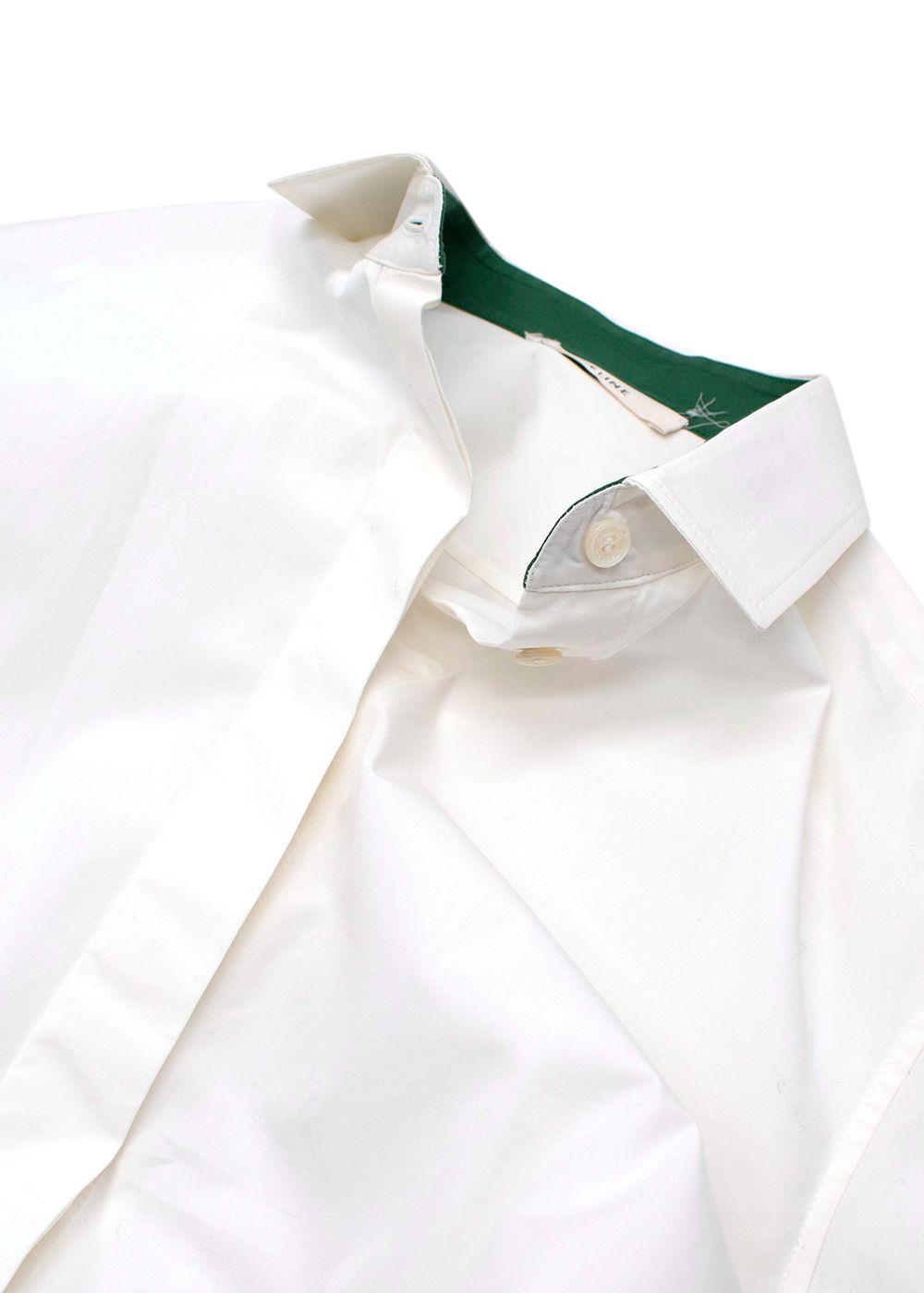 Celine White Collared Cotton Shirt