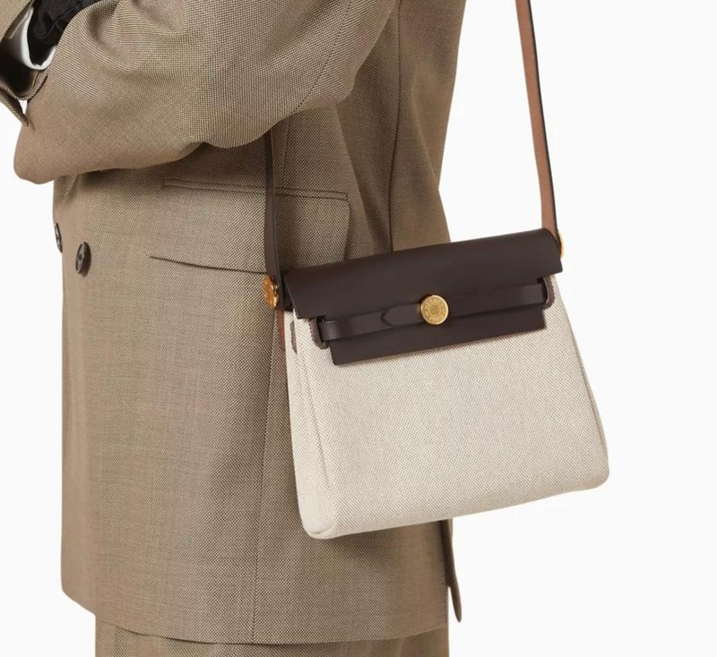 Hermes Ecru Ebene Mini Herbag