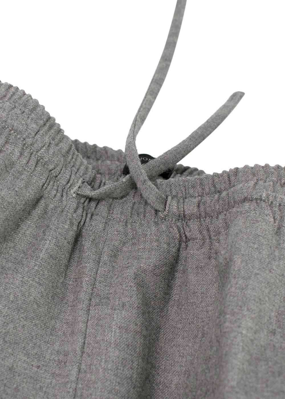 Joseph Grey Tailored Drawstring Waist Wool Trousers