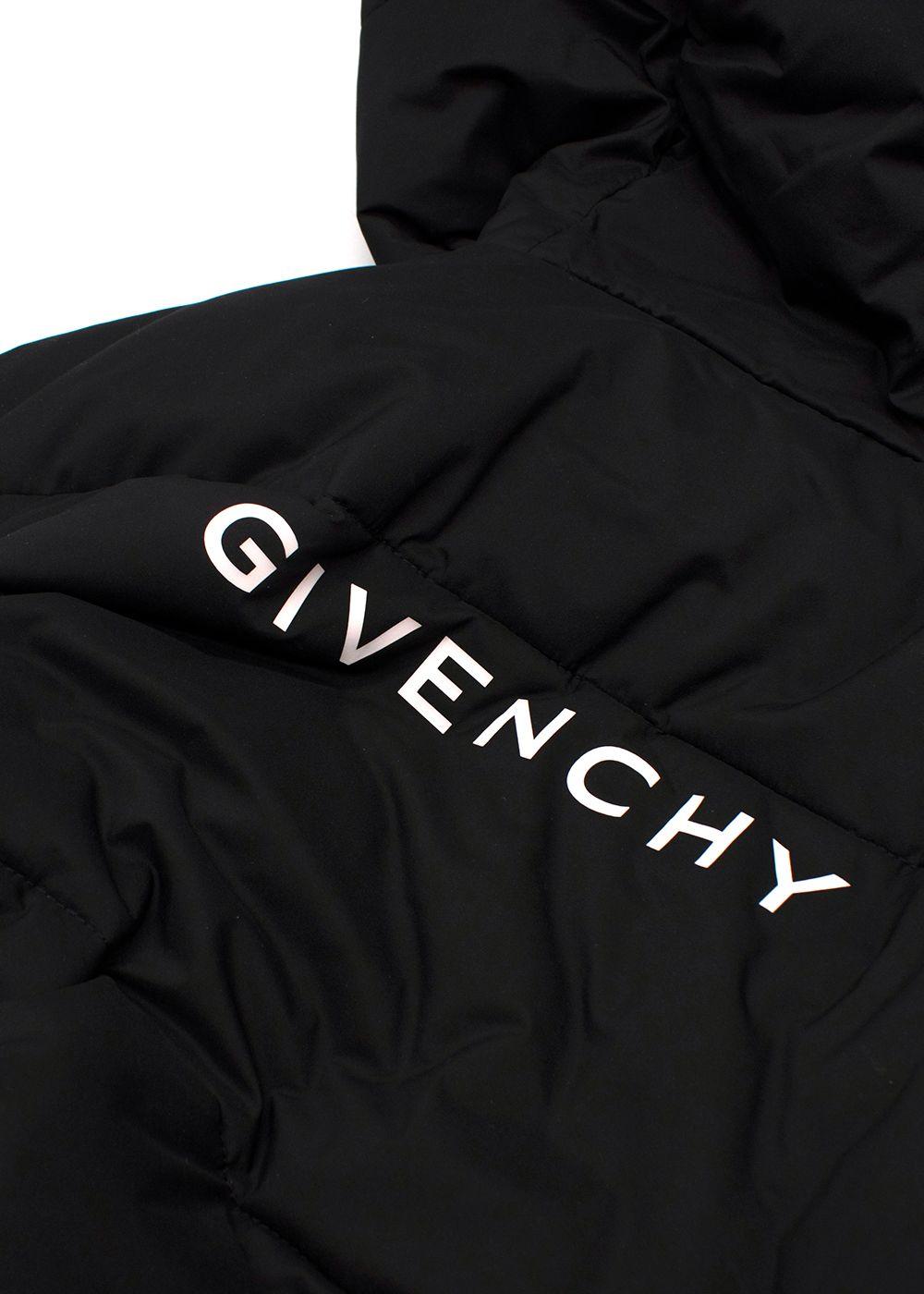 Givenchy Logo Black Sleeveless Hooded Puffer Jacket